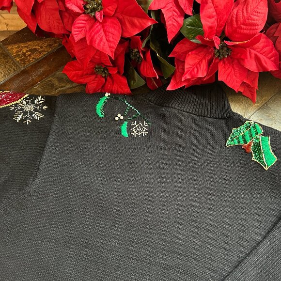 I.B. Diffusion Sequin and Embroidery Poinsettia Holiday Sweater (NEW) - Picture 11 of 11